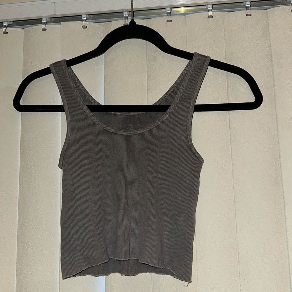 one size brandy melville tank cropped grey